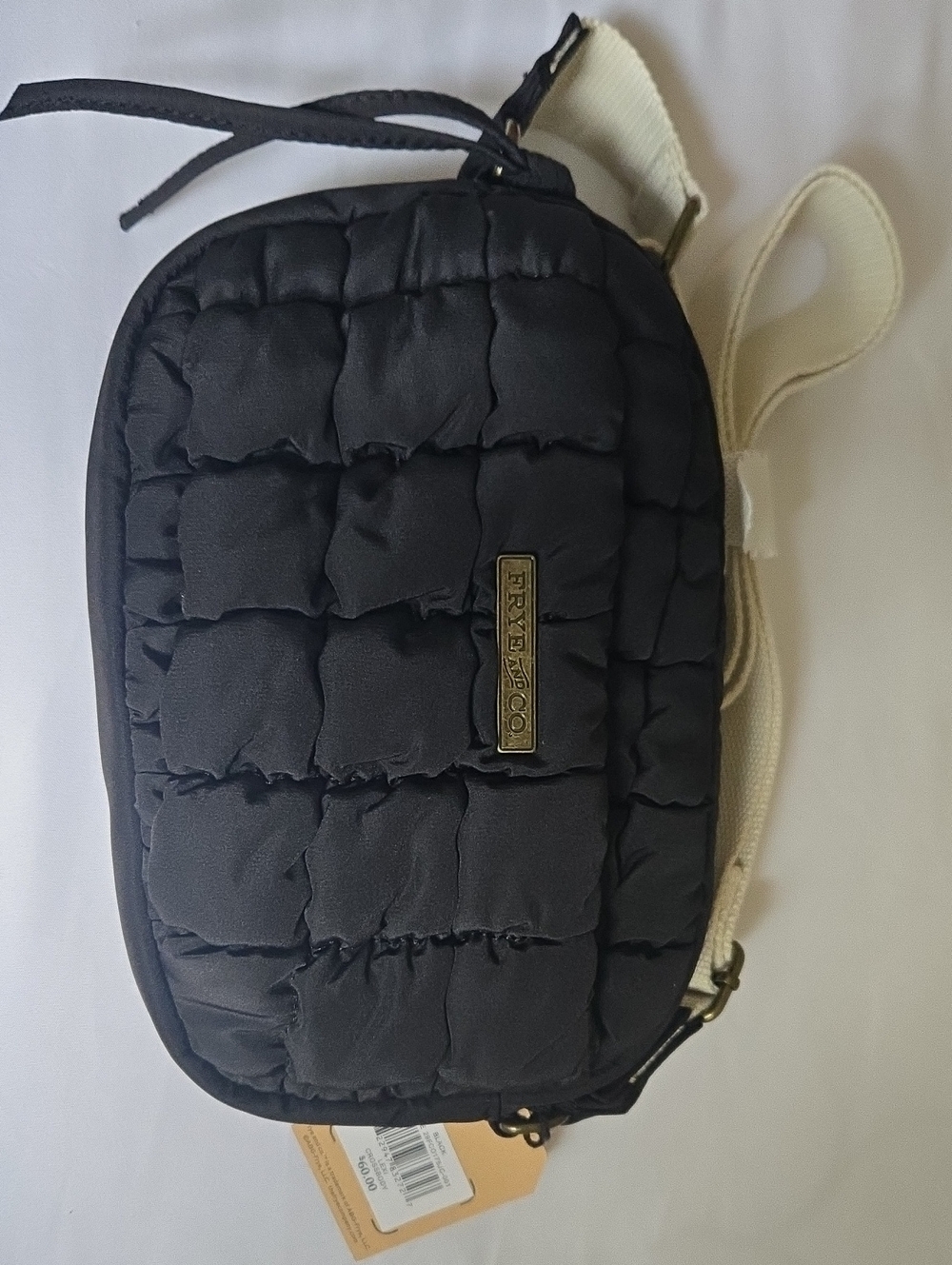 Fryw Black Quilted Crossbody Bag by